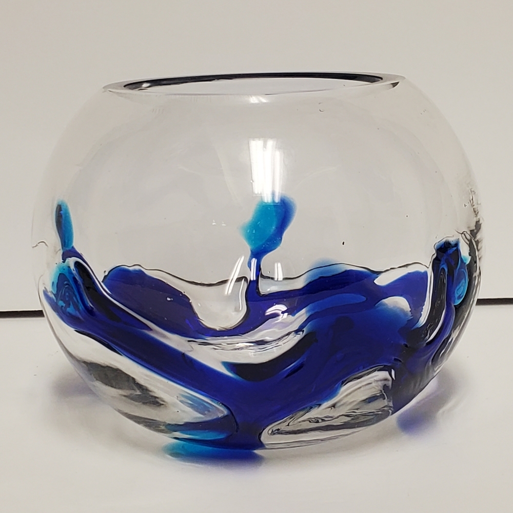 Art Glass Round Handblown Glass Bowl